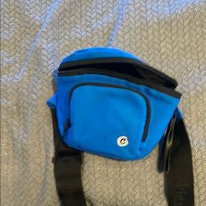 Blue and Black Belt Bag with Adjustable Strap